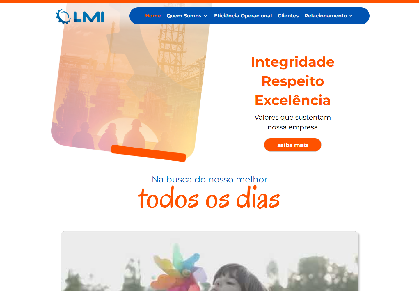Recorte do site LMI Manutenção