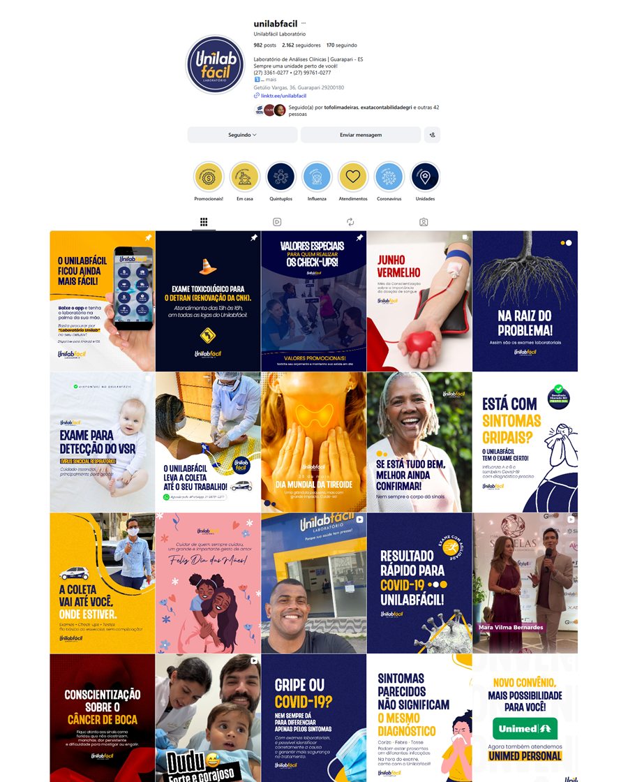 Recorte do perfil de Instagram da Unilab Fácil